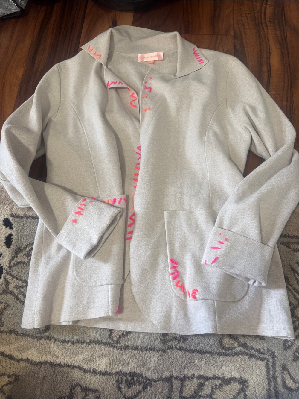 Lisa Todd Light Gray Women’s Jacket with Pink Accent